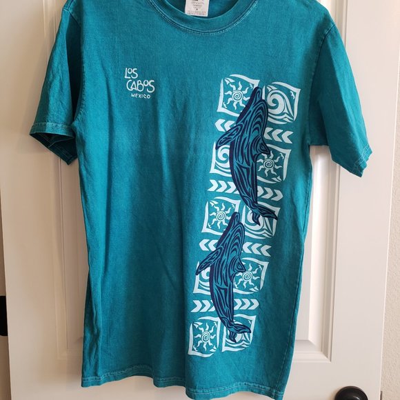 Cabo San Lucas Teal Dolphin T-Shirt - Picture 1 of 6